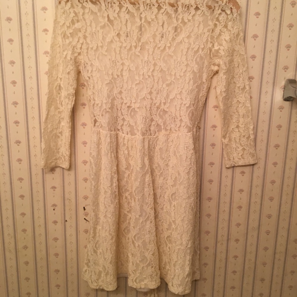 UO Pins & Needles Cream Lace Dress Cottagecore S - Picture 7 of 8